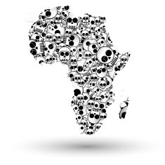 Africa map in the form of skulls background vector N2