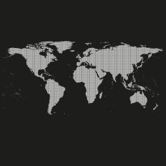 Black Political World Map Vector N2