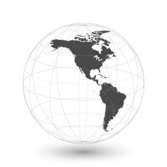North and South America map background vector