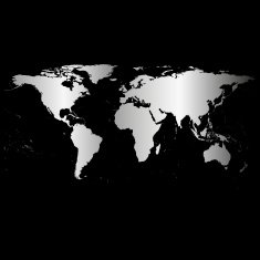 Black World Map Vector N4