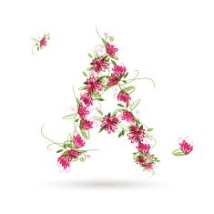 Floral letter A for your design
