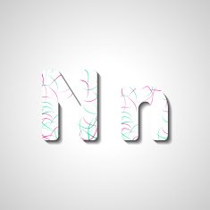 Colorful letter alphabet N243