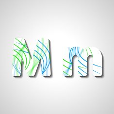 Colorful letter alphabet N244