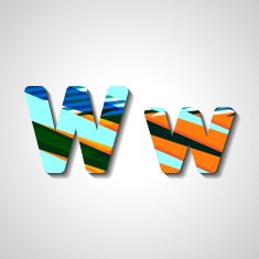 Colorful letter alphabet N259
