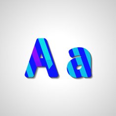 Colorful letter alphabet N274