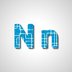 Colorful letter alphabet N295