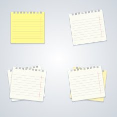 Vector modern notebook set on gray background
