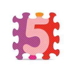 Vector number 5 written with alphabet puzzle N2