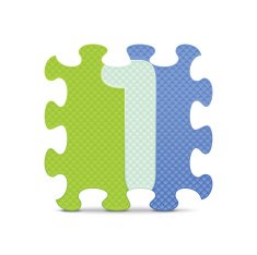 Vector number 1 written with alphabet puzzle N2