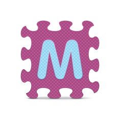 Vector letter "M" written with alphabet puzzle
