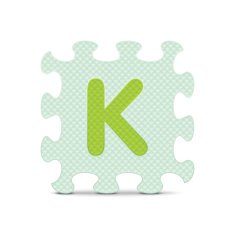 Vector letter "K" written with alphabet puzzle