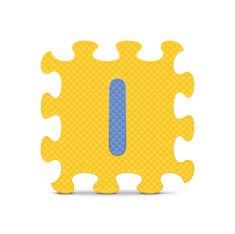 Vector letter "I" written with alphabet puzzle