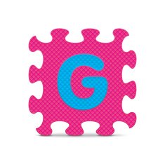 Vector letter "G" written with alphabet puzzle