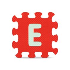 Vector letter "E" written with alphabet puzzle