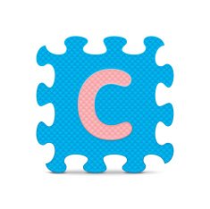 Vector letter "C" written with alphabet puzzle