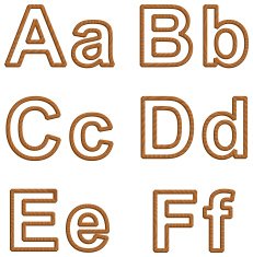 Vector alphabet with texture of wood