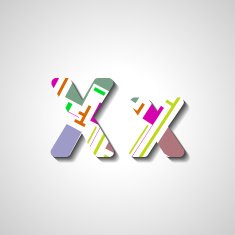 Colorful letter alphabet N386