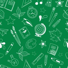 Seamless Pattern with school doodles N3