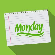 Spiral calendar monday notebook notepad long shadow vector