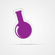 Paper sticker Test tube for biology or chemistry Isolated illustration
