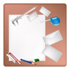 Architect Tools Lying on A Blank Page and Envelope