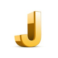 3d golden letter J N2