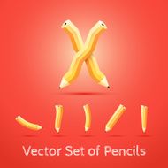 Set of Pencils Vector Illustration