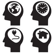 Head icons set vector format