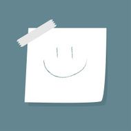 Adhesive Notes with smile and scotch