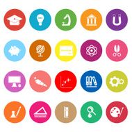 Education flat icons on white background