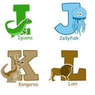 Alphabet animals from I to L