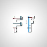 Colorful letter alphabet N457