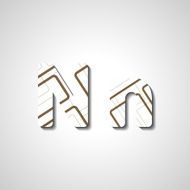 Colorful letter alphabet N474