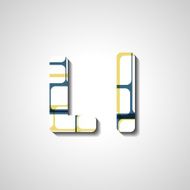 Colorful letter alphabet N476