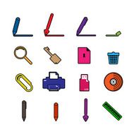 document icons set business information