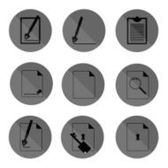 document icons set business information N3