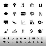 Education icons on white background