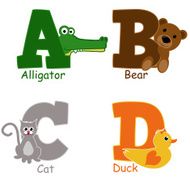 Alphabet animals from A to D