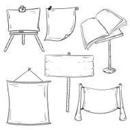 Set of hand drawn paper notes N7