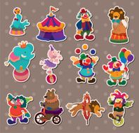 circus stickers N5