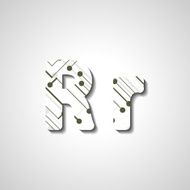 Colorful letter alphabet N521