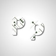 Colorful letter alphabet N523
