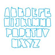 Outline capital letters isolated on white N2