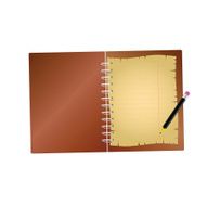 notebook with pencil vector illustration