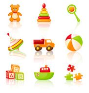 Colourful children&#039;s toys Vector icons N2