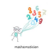 mathematician is flying on figures