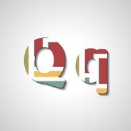 Colorful letter alphabet N573