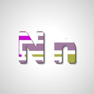 Colorful letter alphabet N576