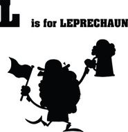 Silhouette Alphabet - L is for Leprechaun With Text