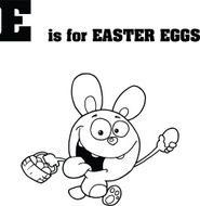 Black and White Alphabet - E is for Easter Eggs